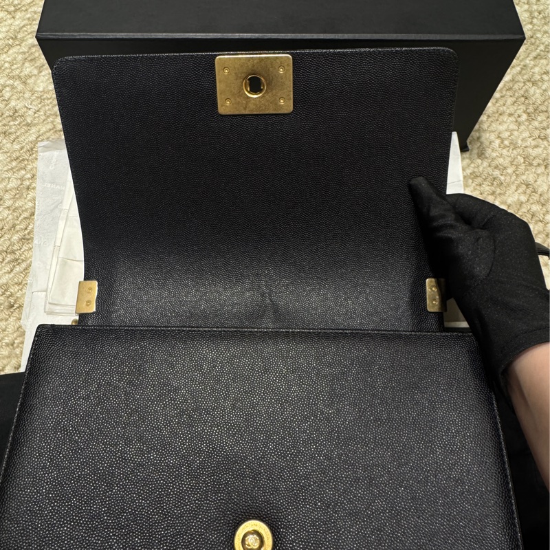【✨99%新】Chanel Leboy caviar medium black gold 黑金中號魚子醬 leboy-18