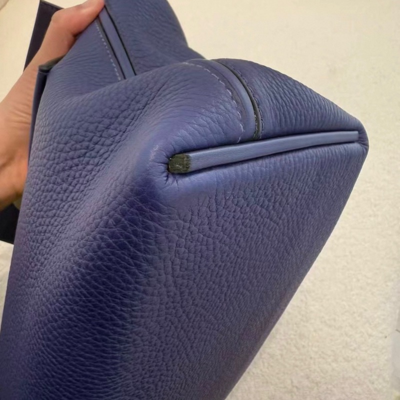 全新 Hermes 2424 29cm 墨水藍 銀扣 D刻 配件:肩帶/塵袋/收據-3