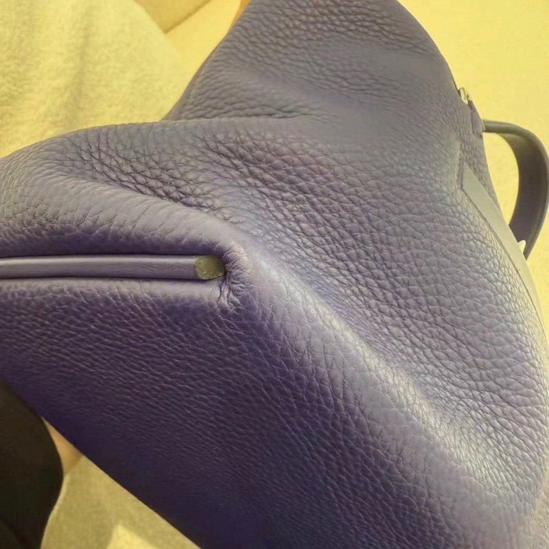 全新 Hermes 2424 29cm 墨水藍 銀扣 D刻 配件:肩帶/塵袋/收據-4