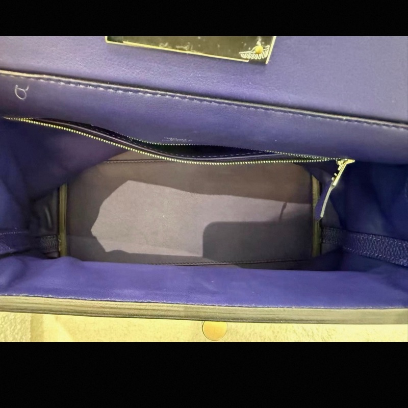 全新 Hermes 2424 29cm 墨水藍 銀扣 D刻 配件:肩帶/塵袋/收據-7