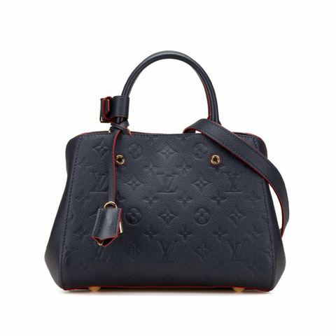 路易威登 Monogram Empreinte Montaigne BB 肩背包/手提包 2-Way M42747 海軍藍皮革 女士 LOUIS VUITTON