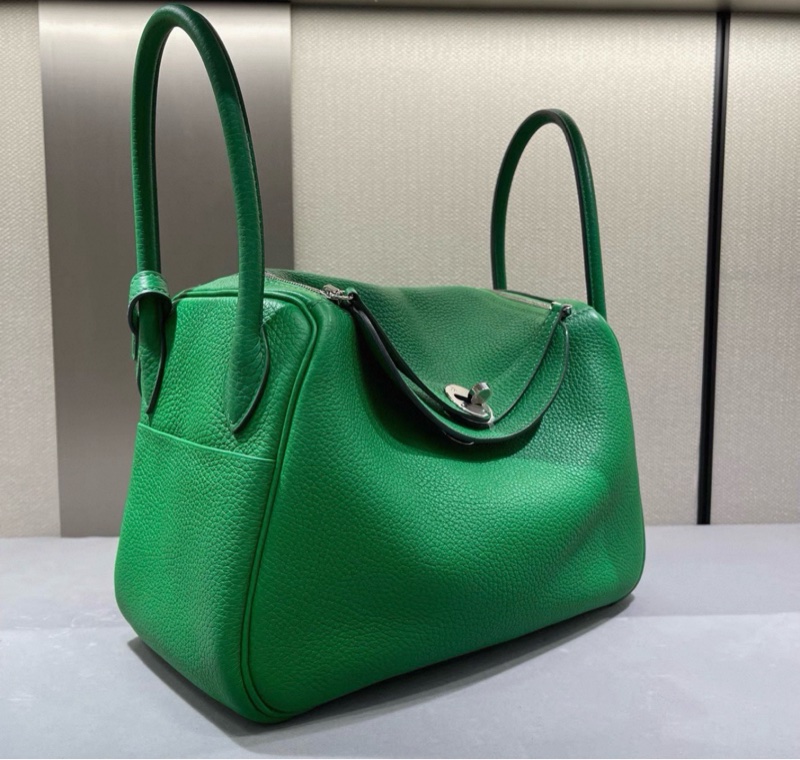 99新 Hermes lindy 26 1k竹子綠 tc皮 y刻-1