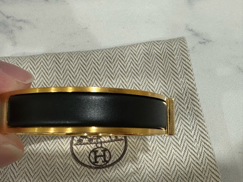 Hermes clic hh 手環 男  黑金色 官網購入-2