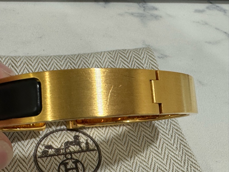 Hermes clic hh 手環 男  黑金色 官網購入-5