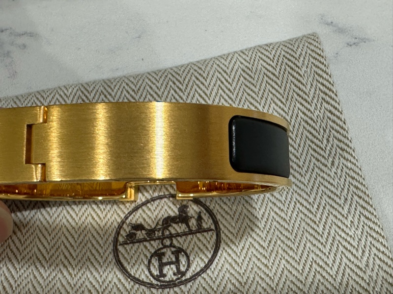 Hermes clic hh 手環 男  黑金色 官網購入-6