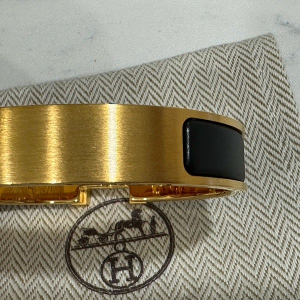 Hermes clic hh 手環 男  黑金色 官網購入-9