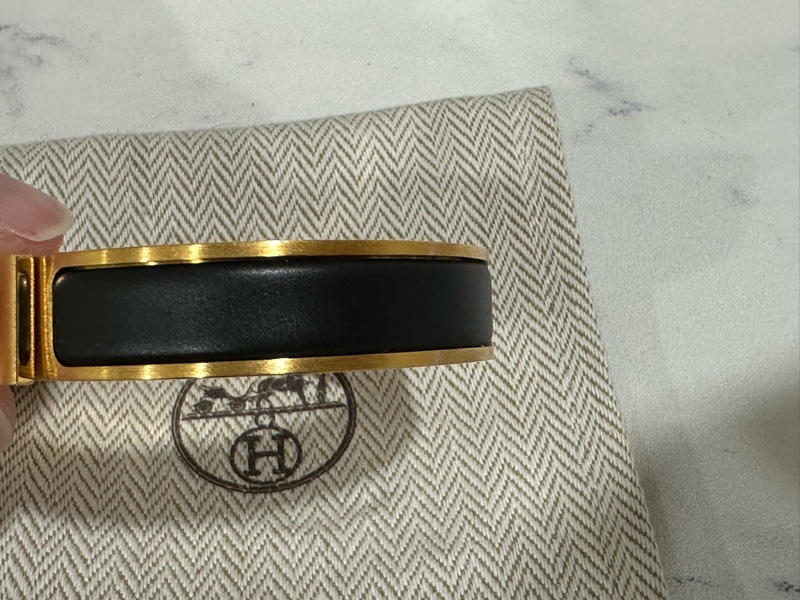 Hermes clic hh 手環 男  黑金色 官網購入-13
