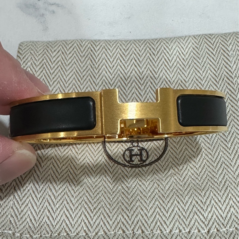 Hermes clic hh 手環 男  黑金色 官網購入-17