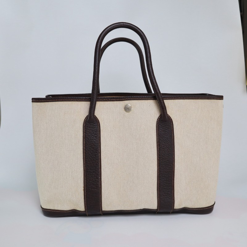 Hermes Garden Party 米棕花園36皮拼布 框刻-0