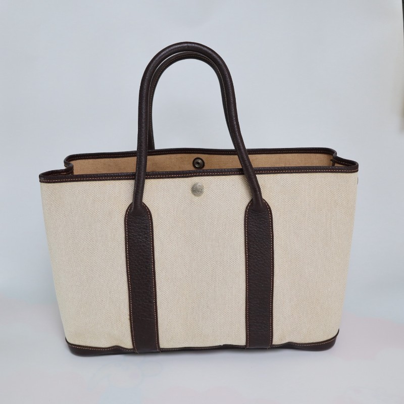 Hermes Garden Party 米棕花園36皮拼布 框刻-1
