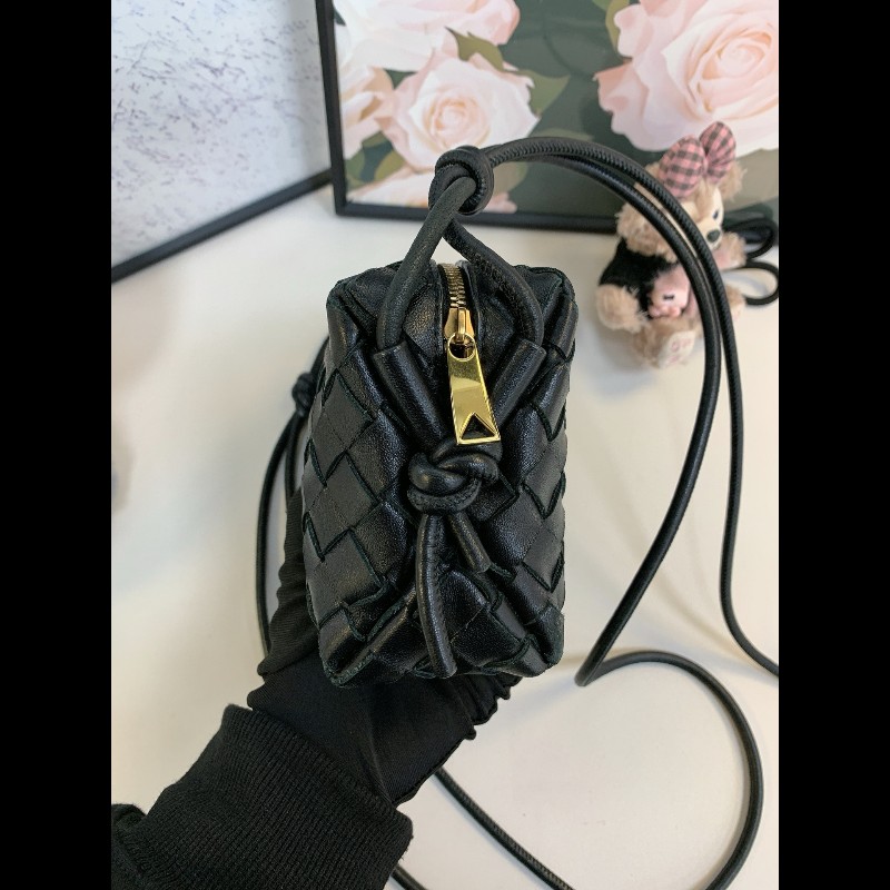Bottega Veneta candy loop 黑色編織相機包-2
