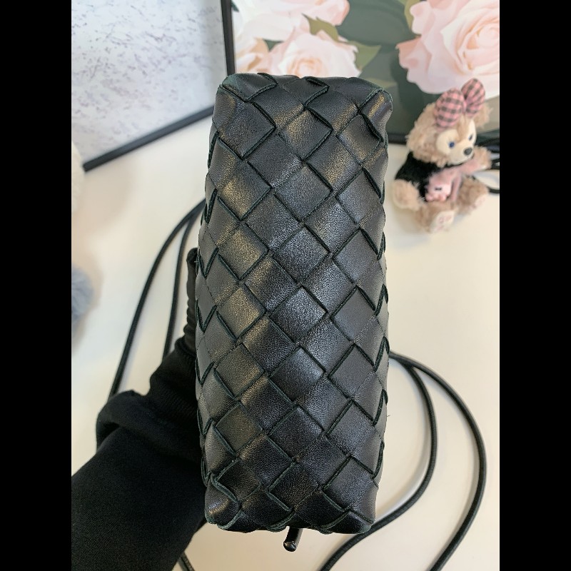 Bottega Veneta candy loop 黑色編織相機包-4