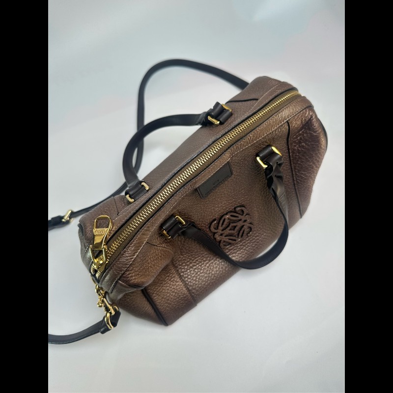 Loewe 浮雕大logo小號波士頓 手提包肩背包-9