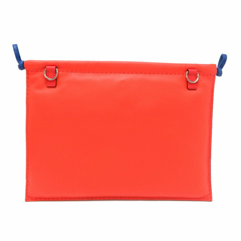 愛馬仕 Hermès 枕頭套 Crude Cell U 印花女士手拿包 Anjou Miro Swift 橙色-1