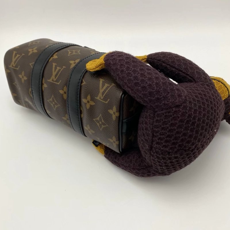 LV 老花Keepall肩背斜背包猴子包 芯片款 21*12*9 98新配件塵袋-4