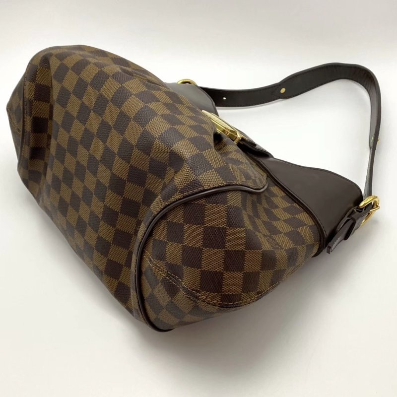 LV 棕棋盤手提肩背南瓜包 45*24*16 98新配件塵袋-2