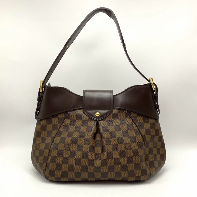 LV 棕棋盤手提肩背南瓜包 45*24*16 98新配件塵袋-5