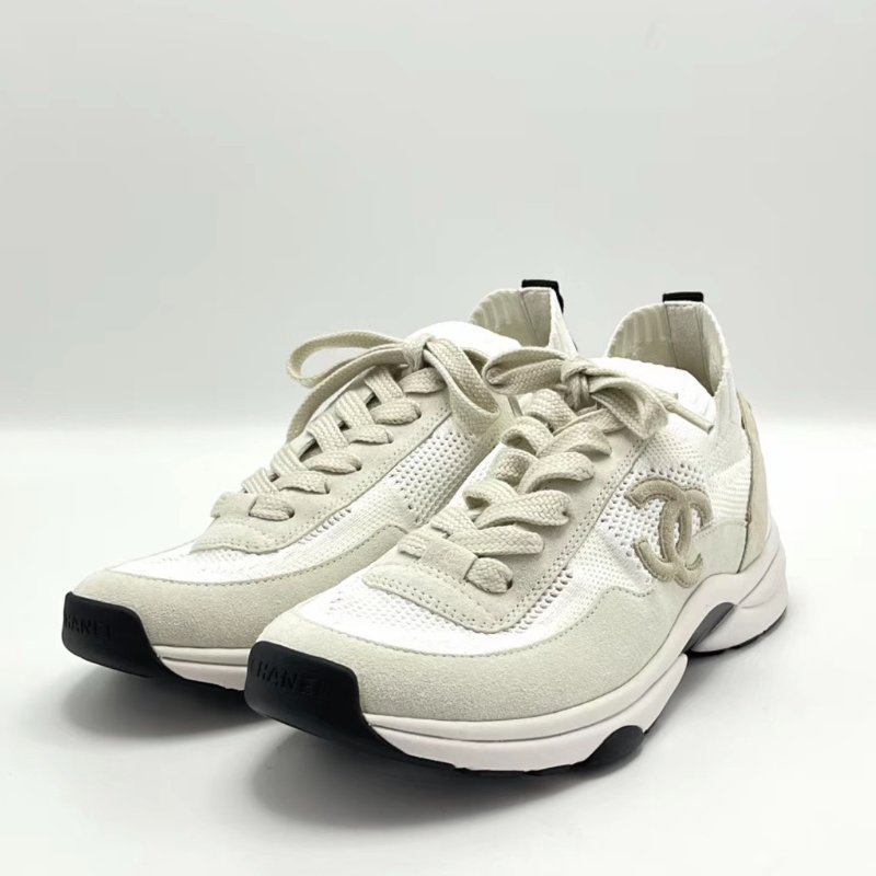 CHANEL 22C熊貓色運動鞋 42號 全新閒置配件塵袋替換鞋帶-3