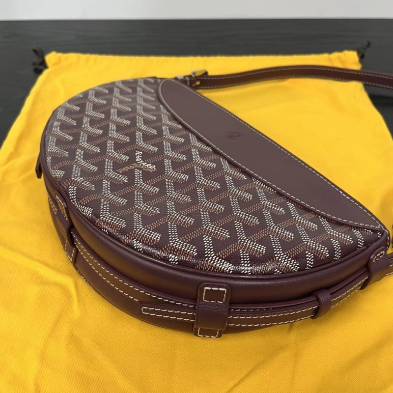 GOYARD Hirondelle Y字老花酒紅色肩背斜背燕子包25*17*6 98新配件塵袋吊牌購證-2