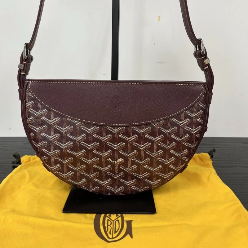 GOYARD Hirondelle Y字老花酒紅色肩背斜背燕子包25*17*6 98新配件塵袋吊牌購證-5