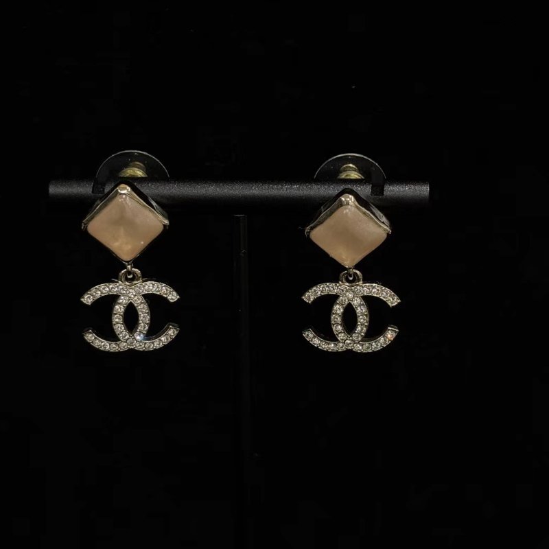 CHANEL 22B方形雙C鑲鑽耳釘 98新配件盒子-3