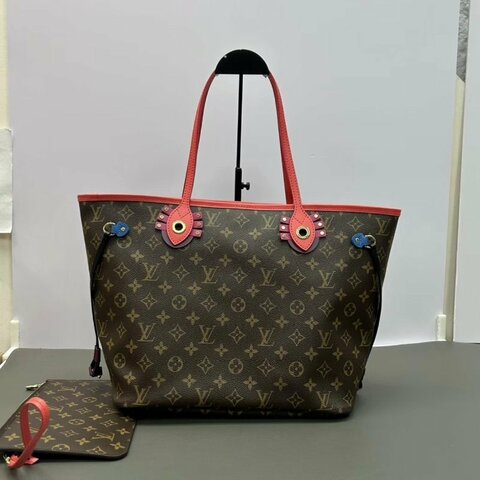 LV 限量老花 Neverful1小怪獸中號購物袋32*28*14 98新配件塵袋