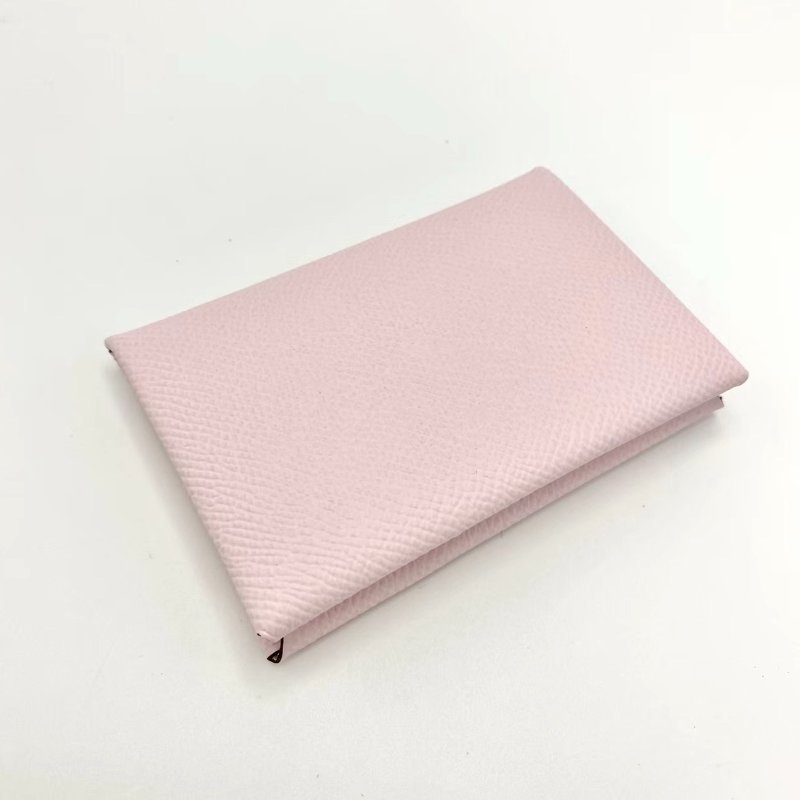 HERMES 櫻花粉CalviDuo短卡包 10.5*7*1 全新閒置配件盒子-2
