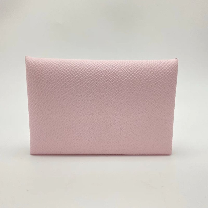 HERMES 櫻花粉CalviDuo短卡包 10.5*7*1 全新閒置配件盒子-5