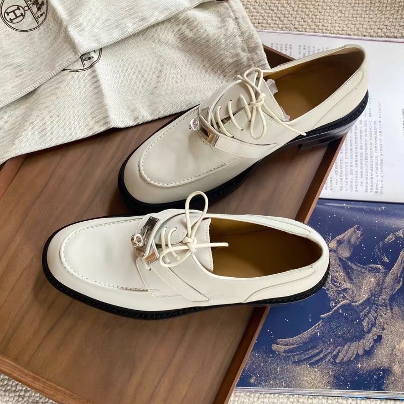 hermes白色first樂福鞋kelly銀扣小皮鞋38.5號全新閒置配件塵袋-4