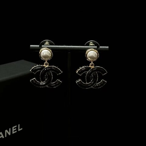 CHANEL 23k琺瑯黑耳釘 全新閒置配件盒子