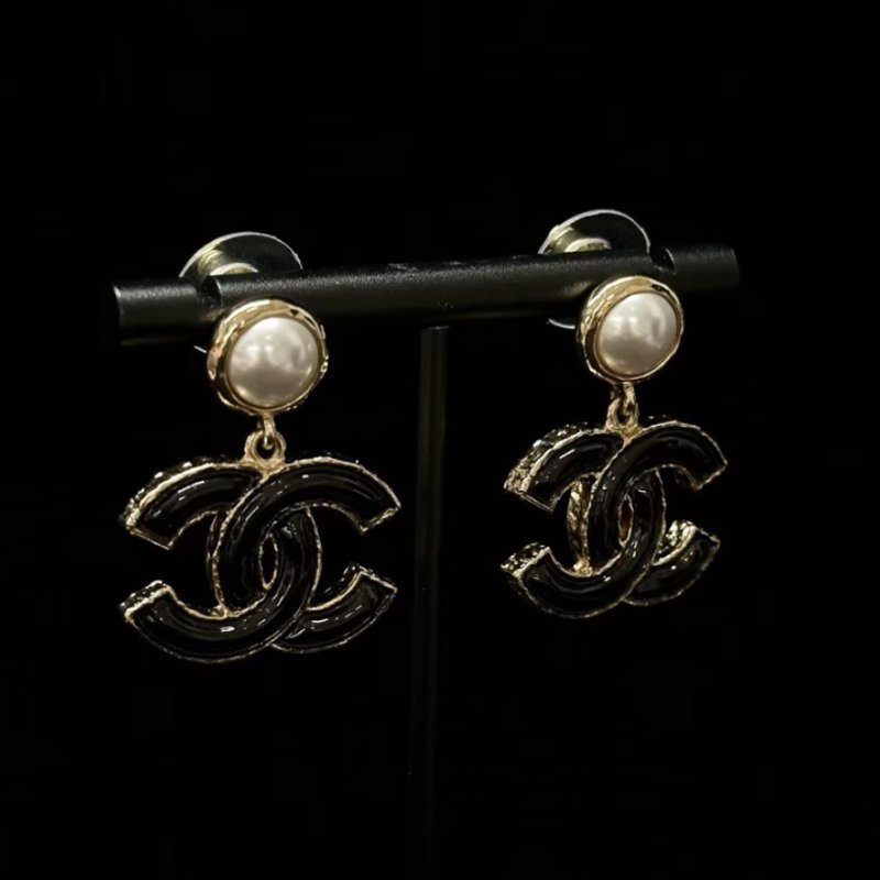 CHANEL 23k琺瑯黑耳釘 全新閒置配件盒子-1