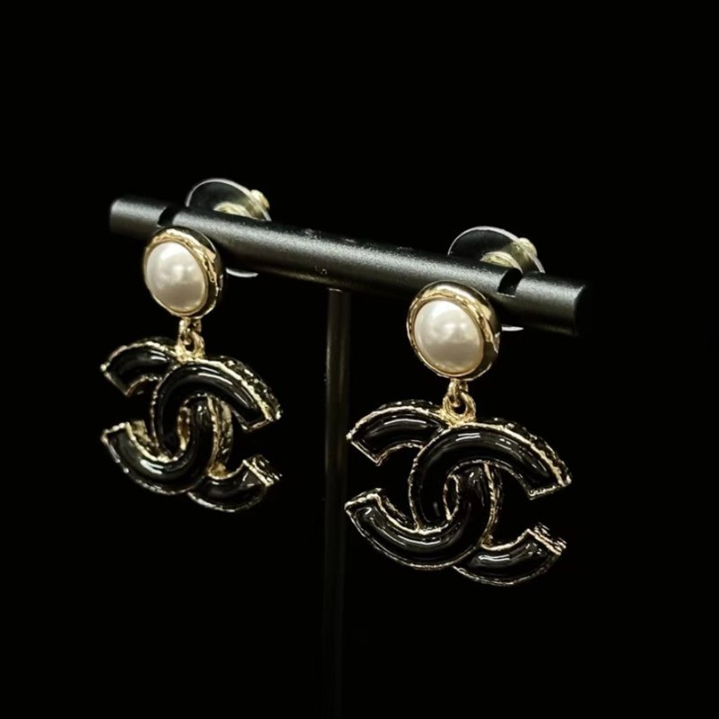 CHANEL 23k琺瑯黑耳釘 全新閒置配件盒子-2