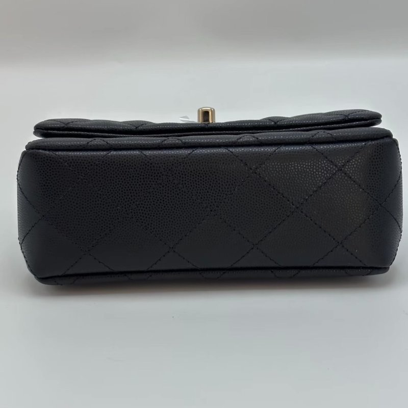 CHANEL 黑金荔枝紋25S coco crush手柄款手提肩背斜背鏈條包 18*13*7 全新閒置配件盒子塵袋-3