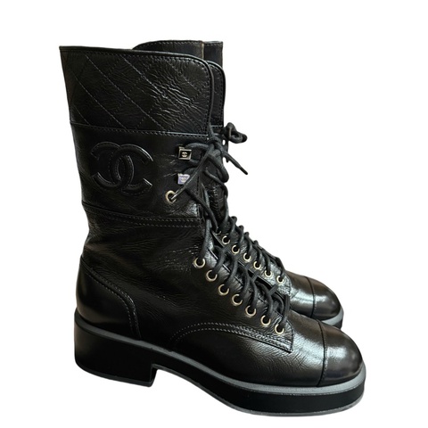 法國🇫🇷香奈兒經典款22c菱格紋短靴