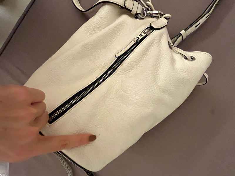 KARL LAGERFELD|GRAINY White Drawstring Handbag 白色抽繩手提包|皮面小瑕疵・內裡拉鏈處有印痕✨-16