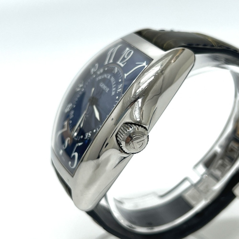 弗蘭克·穆勒 (FRANCK MULLER) 8080SCDTMAR Tonneau Curvex Mariner 藍色牛仔自動腕錶，不銹鋼材質，女士款，銀色-1