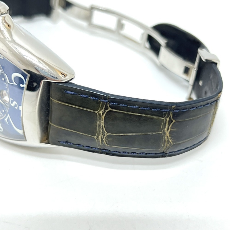 弗蘭克·穆勒 (FRANCK MULLER) 8080SCDTMAR Tonneau Curvex Mariner 藍色牛仔自動腕錶，不銹鋼材質，女士款，銀色-10