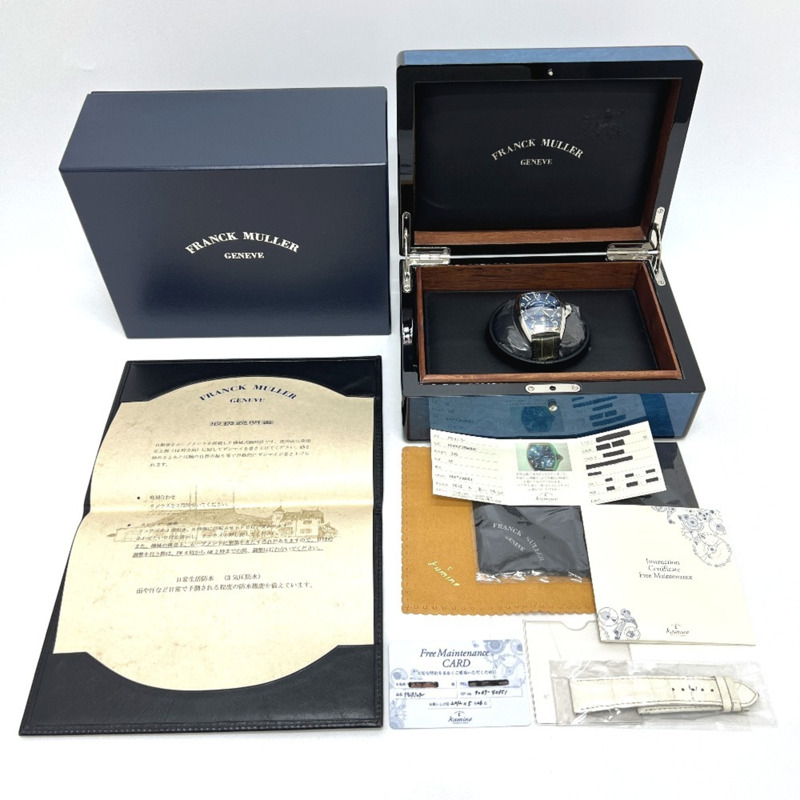 弗蘭克·穆勒 (FRANCK MULLER) 8080SCDTMAR Tonneau Curvex Mariner 藍色牛仔自動腕錶，不銹鋼材質，女士款，銀色-16