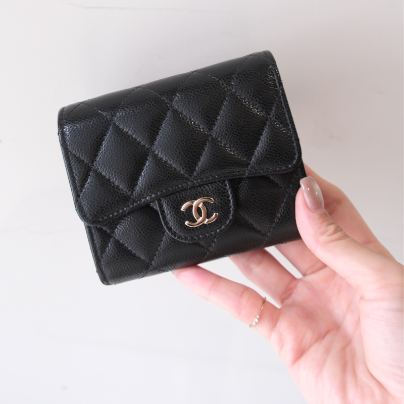 售全新CHANEL黑色魚子醬錢包-4