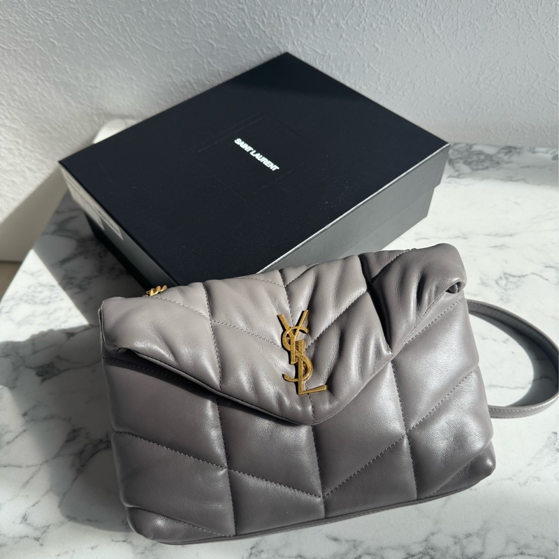 Ysl灰色金logo雲朵包-0