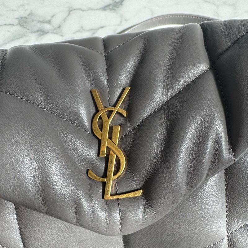 Ysl灰色金logo雲朵包-10