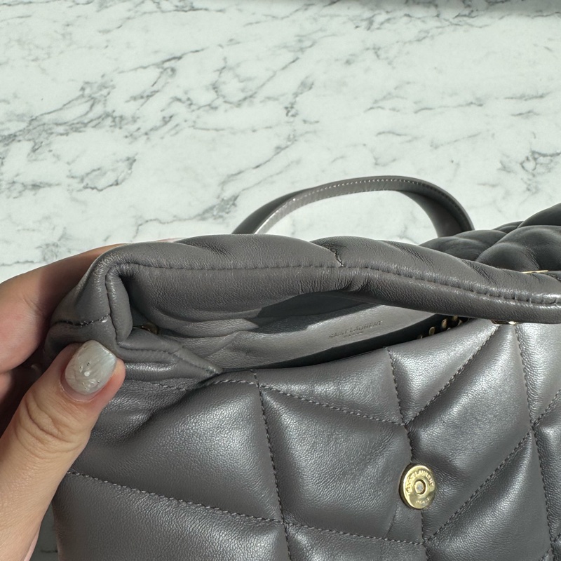 Ysl灰色金logo雲朵包-12