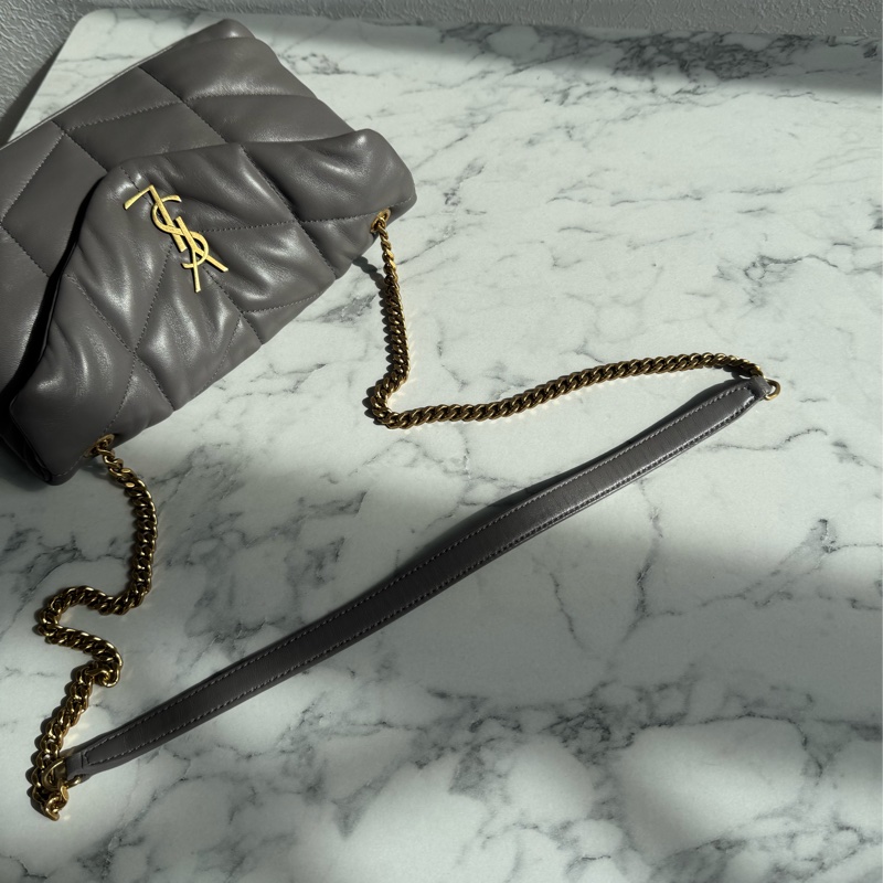 Ysl灰色金logo雲朵包-32