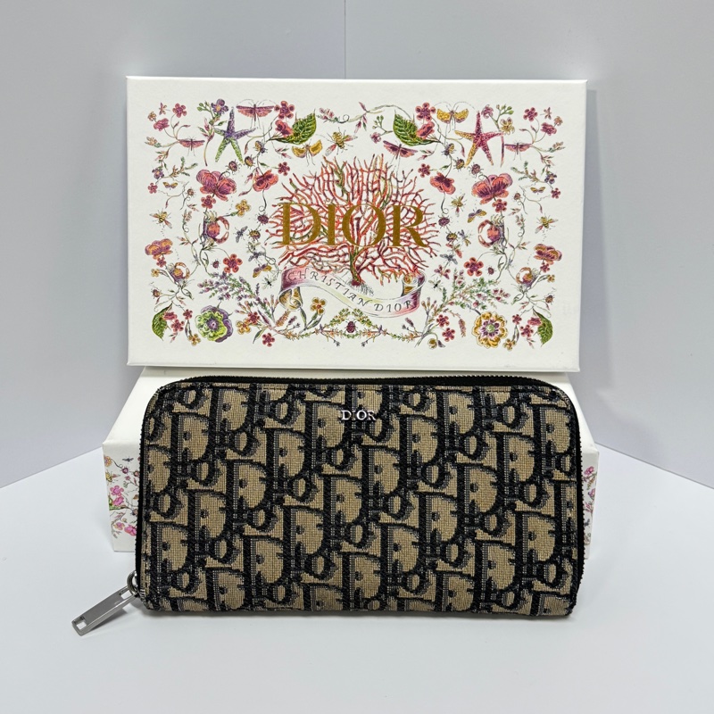 (超新~ 🥰) Dior Oblique 緹花 長夾 專櫃27000!-0