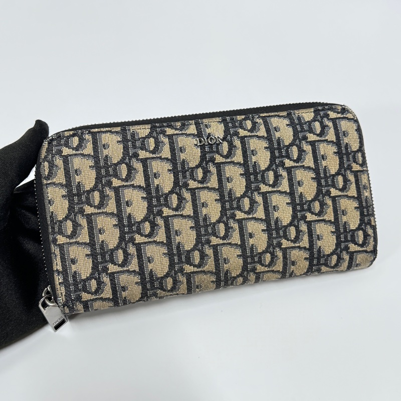 (超新~ 🥰) Dior Oblique 緹花 長夾 專櫃27000!-4