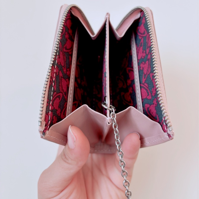 「二手」Vivienne westwood 舊款日本限定粉色零錢小卡包-12