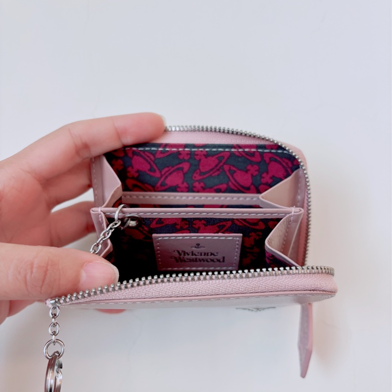 「二手」Vivienne westwood 舊款日本限定粉色零錢小卡包-13