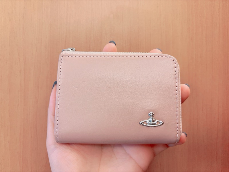 「二手」Vivienne westwood 舊款日本限定粉色零錢小卡包-4