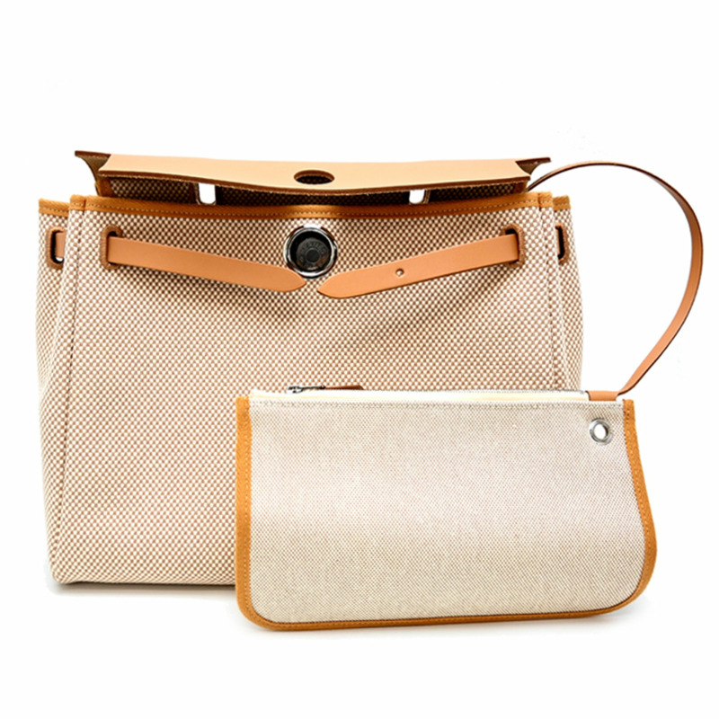 愛馬仕 Hermès Airbag Zip PM U 印花,2022 年款,女士手提包,Toile H 米色-0