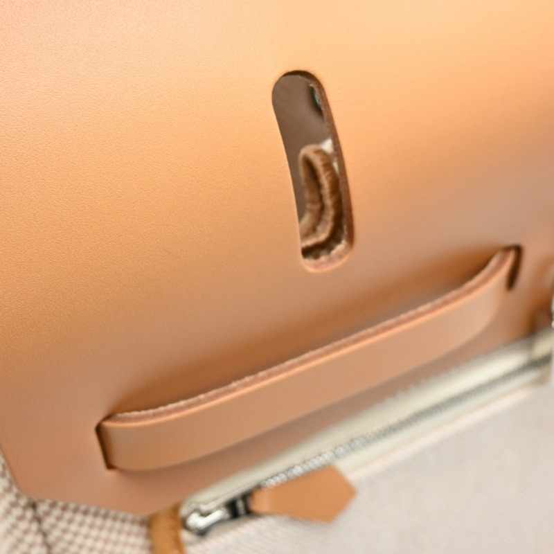 愛馬仕 Hermès Airbag Zip PM U 印花,2022 年款,女士手提包,Toile H 米色-6